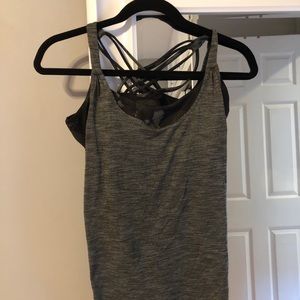Lululemon olive top with bra